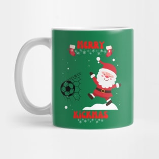 Merry kickmas - Christmas football and soccer santa Mug